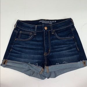 American Eagle high rise denim shorts